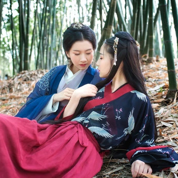 竹林閨蜜頭像，唯美古風真人頭像