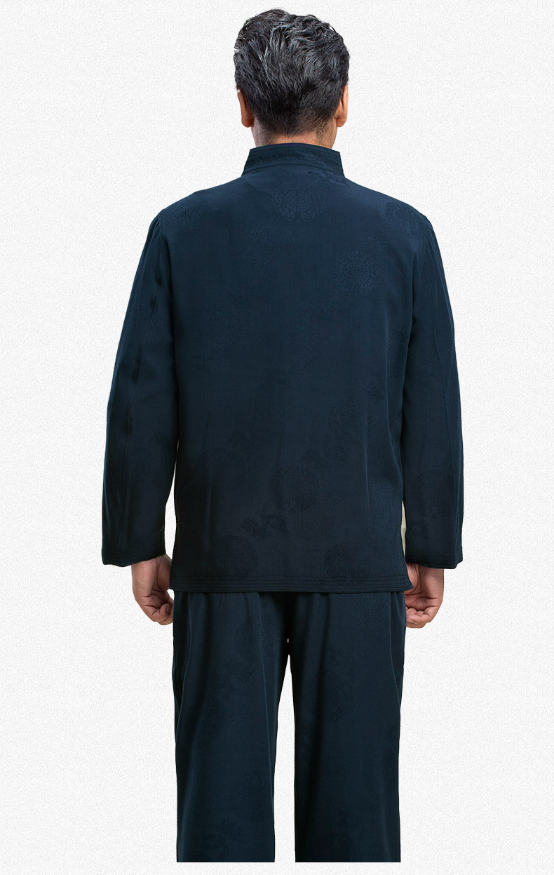 匠心啟航閱讀精致提花紋男士加厚唐裝