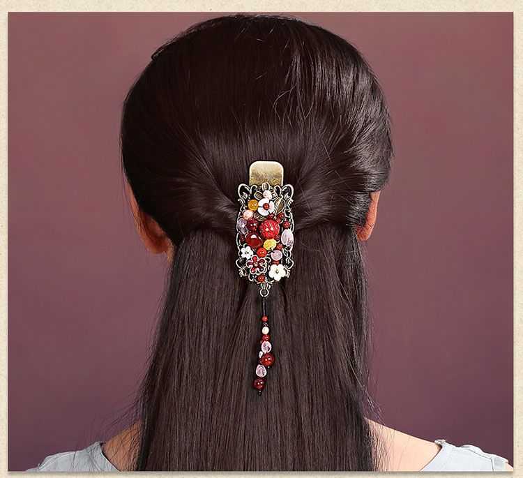 復(fù)古民族風鴨嘴夾彩色發(fā)夾頭飾
