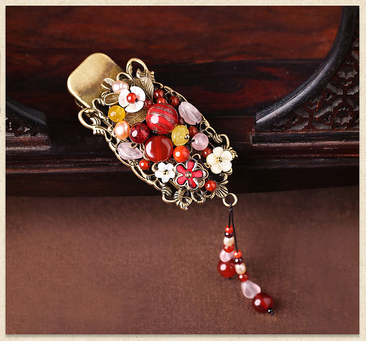 復(fù)古民族風鴨嘴夾彩色發(fā)夾頭飾