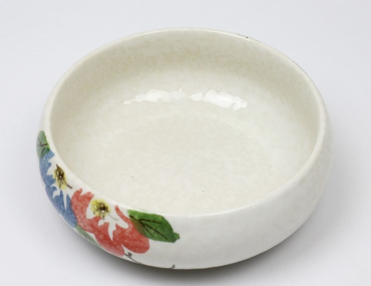 三款手繪陶瓷水淺茶洗水盂，海魚瓷筆洗