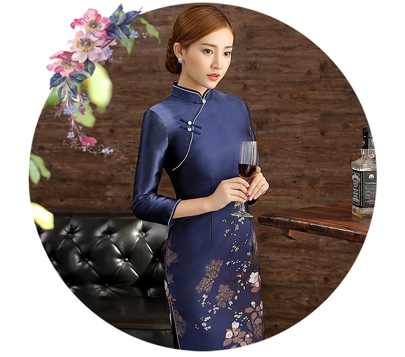 藍沁古典旗袍，復古唯美旗袍裙