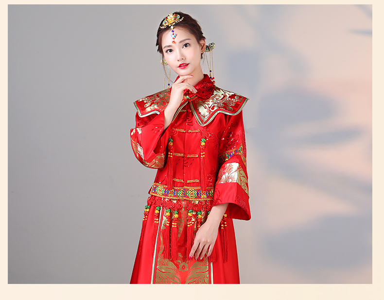 傳統(tǒng)古典刺繡中式禮服，匠心啟航閱讀唯美新娘禮服