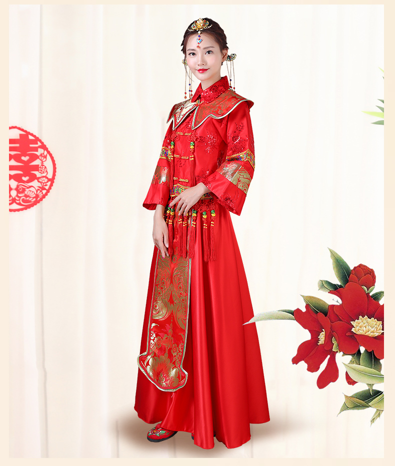 傳統(tǒng)古典刺繡中式禮服，匠心啟航閱讀唯美新娘禮服