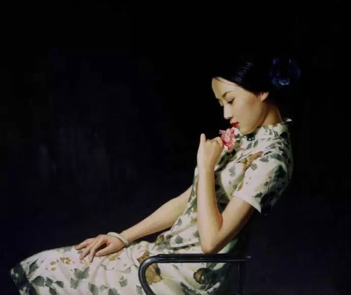 風(fēng)情萬(wàn)種的油畫(huà)旗袍女子！