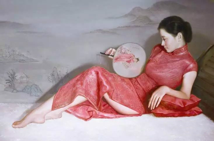 風(fēng)情萬(wàn)種的油畫(huà)旗袍女子！