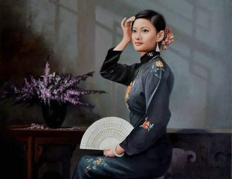 風(fēng)情萬(wàn)種的油畫(huà)旗袍女子！