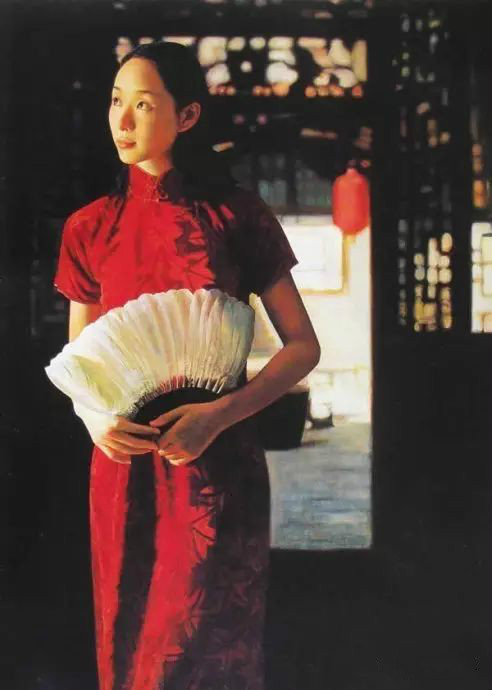 風(fēng)情萬(wàn)種的油畫(huà)旗袍女子！