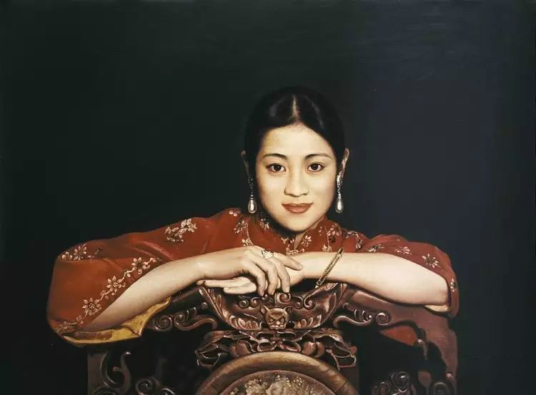 風(fēng)情萬種的油畫旗袍女子！