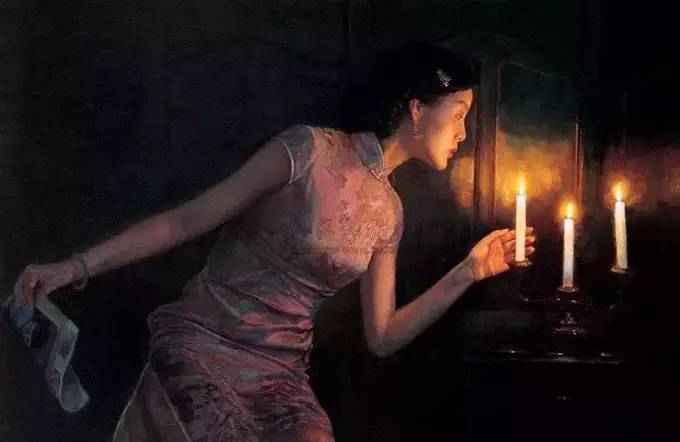 風(fēng)情萬種的油畫旗袍女子！