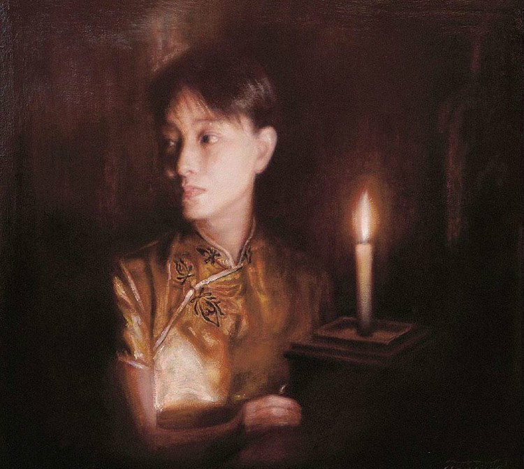 風(fēng)情萬種的油畫旗袍女子！