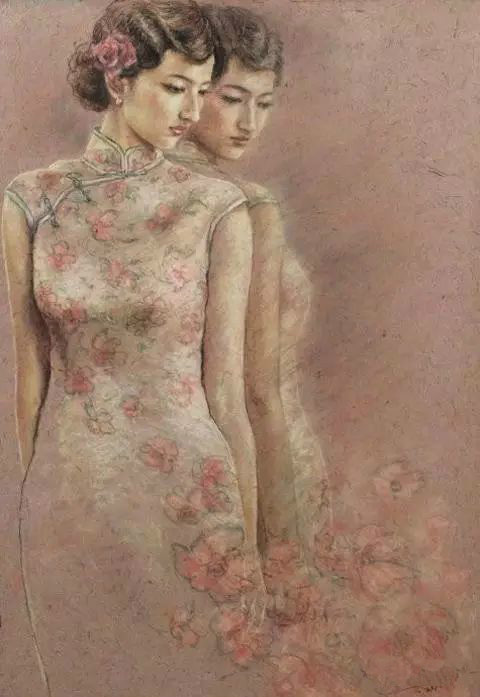 風(fēng)情萬種的油畫旗袍女子！