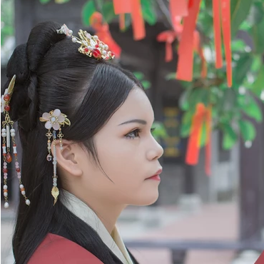 傾城紅衣女子頭像，唯美古風(fēng)真人頭像