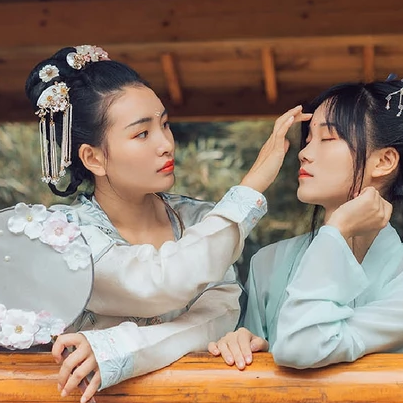 并蒂閨蜜頭像，唯美古風(fēng)真人頭像