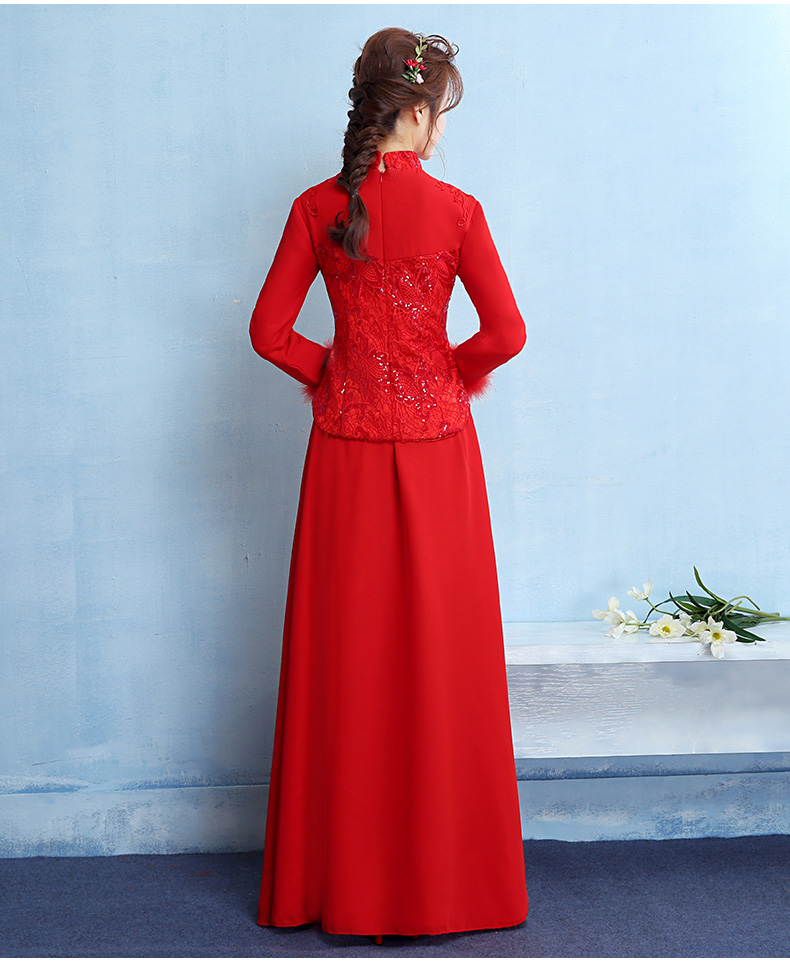 古典中式禮服，匠心啟航閱讀保暖晚禮服