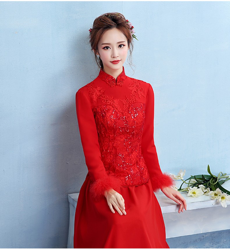 古典中式禮服，匠心啟航閱讀保暖晚禮服