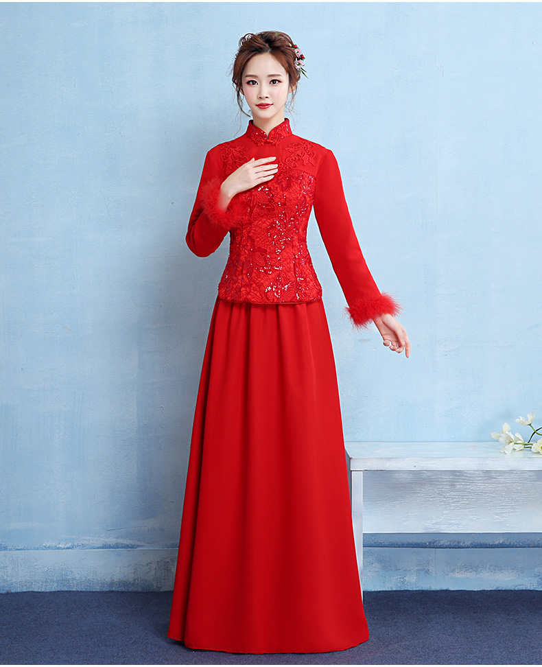 古典中式禮服，匠心啟航閱讀保暖晚禮服