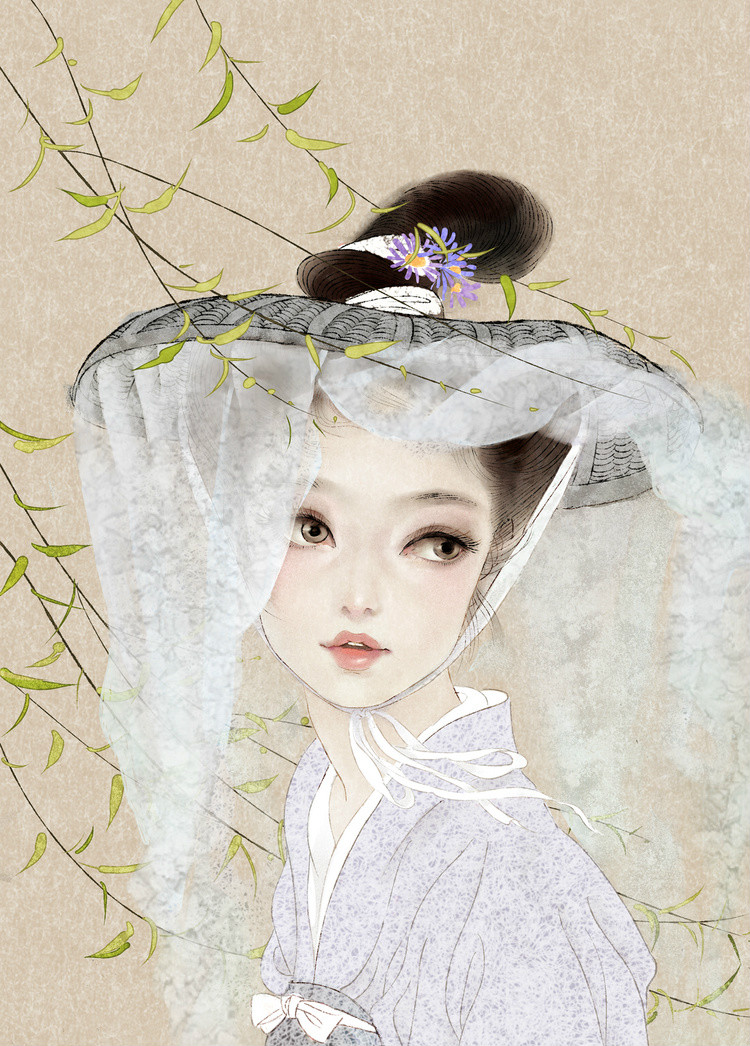 唯美匠心啟航閱讀女子手繪插畫