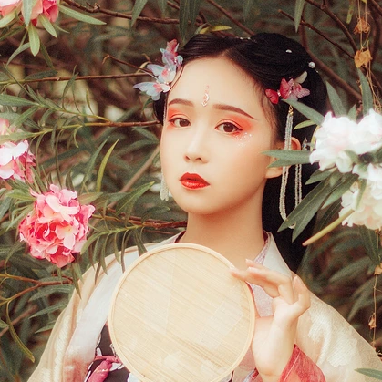 蝶蓮花女生頭像，唯美古風(fēng)真人頭像