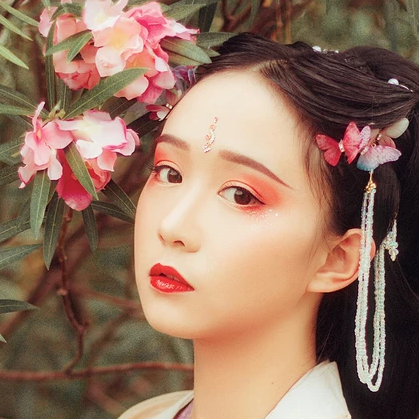 蝶蓮花女生頭像，唯美古風(fēng)真人頭像