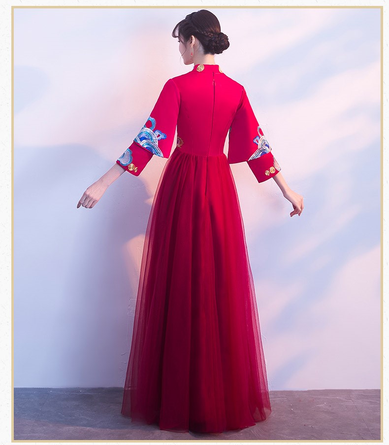 復(fù)古鳳凰刺繡中式禮服，匠心啟航閱讀結(jié)婚晚禮服