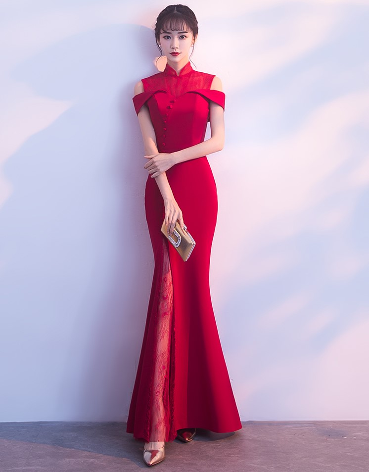 魚尾修身中式禮服，唯美匠心啟航閱讀晚禮服