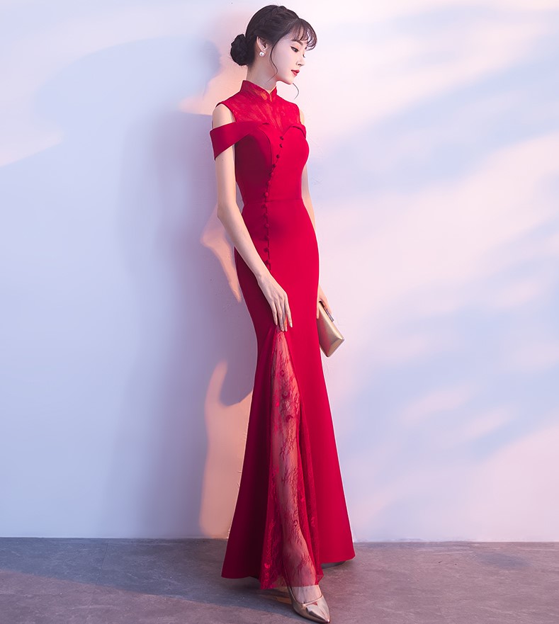 魚尾修身中式禮服，唯美匠心啟航閱讀晚禮服