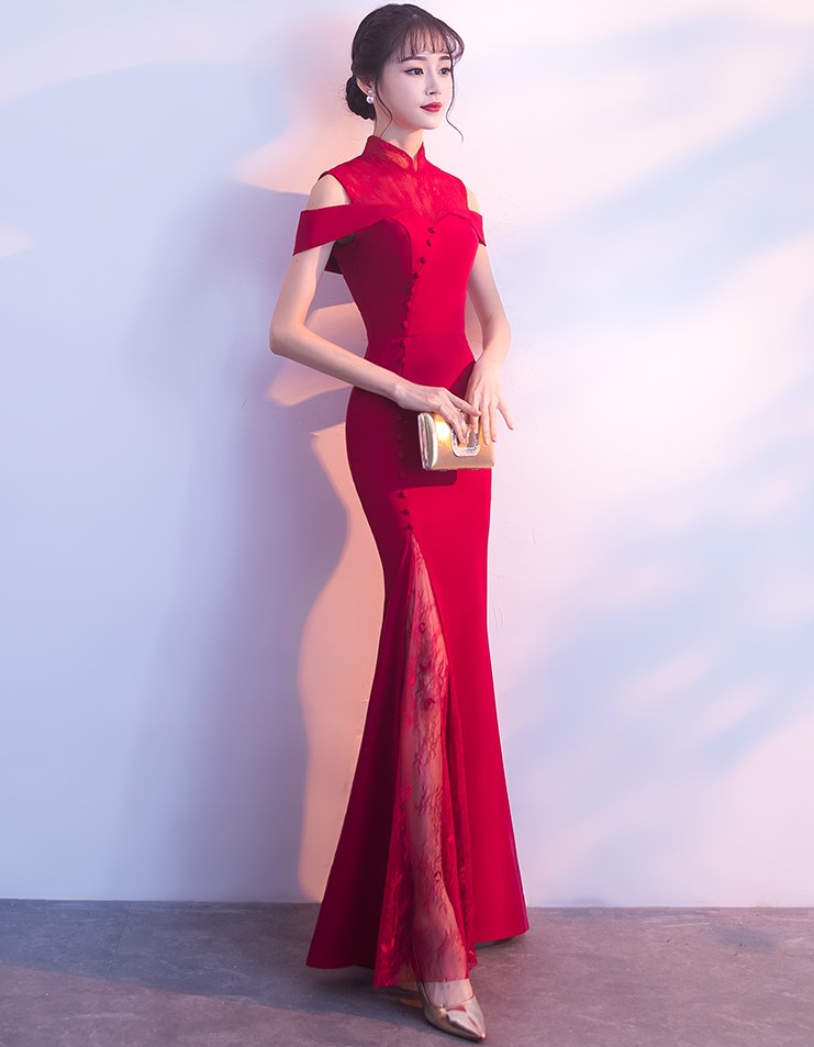魚尾修身中式禮服，唯美匠心啟航閱讀晚禮服