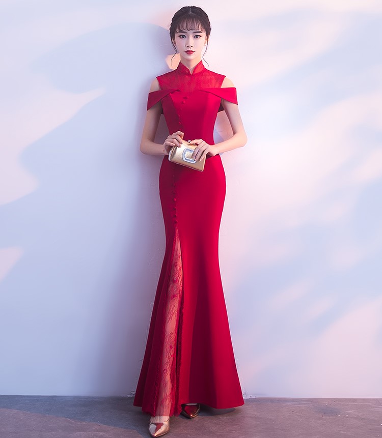 魚尾修身中式禮服，唯美匠心啟航閱讀晚禮服