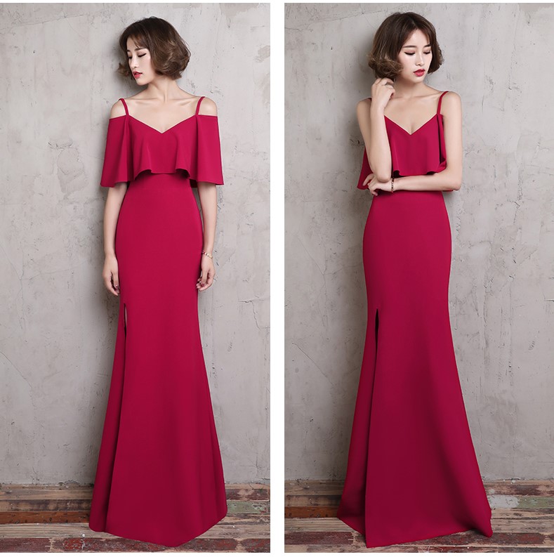 時尚大方吊帶中式禮服，優(yōu)雅匠心啟航閱讀晚禮服