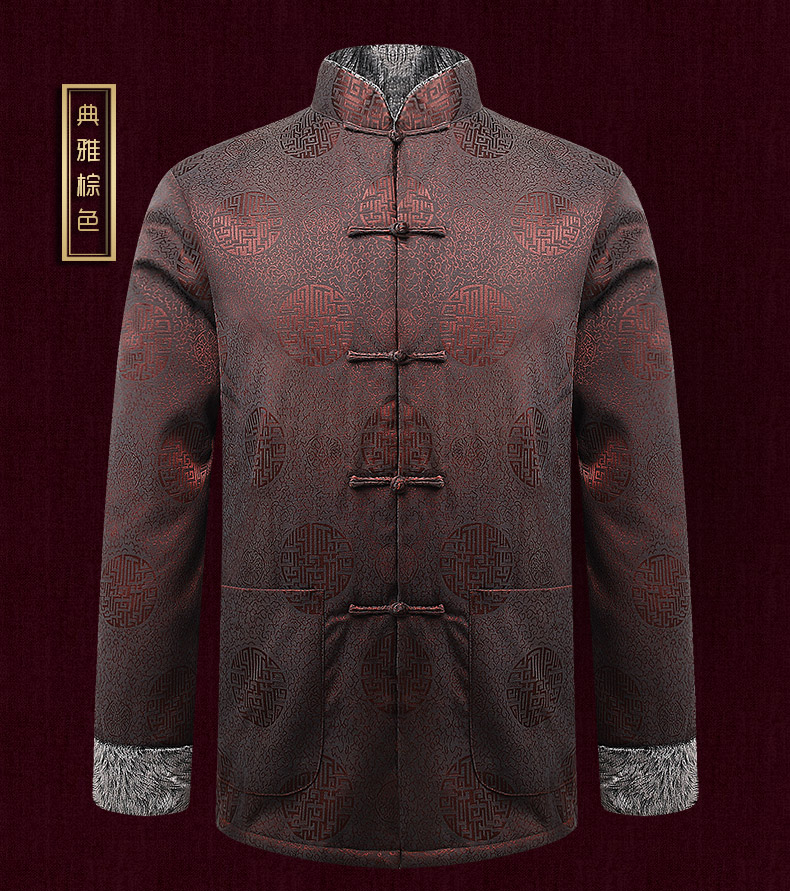 古典花紋男士唐裝，復(fù)古風(fēng)喜慶唐裝