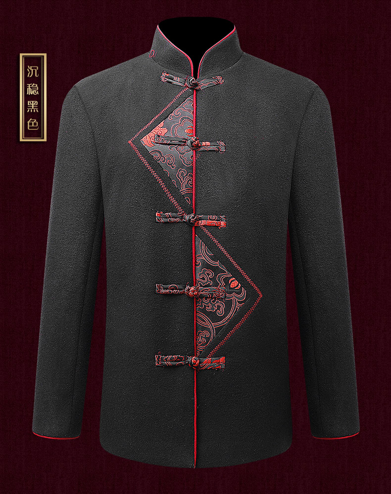 古典情侶羊毛妮唐裝，復(fù)古風(fēng)中式唐裝