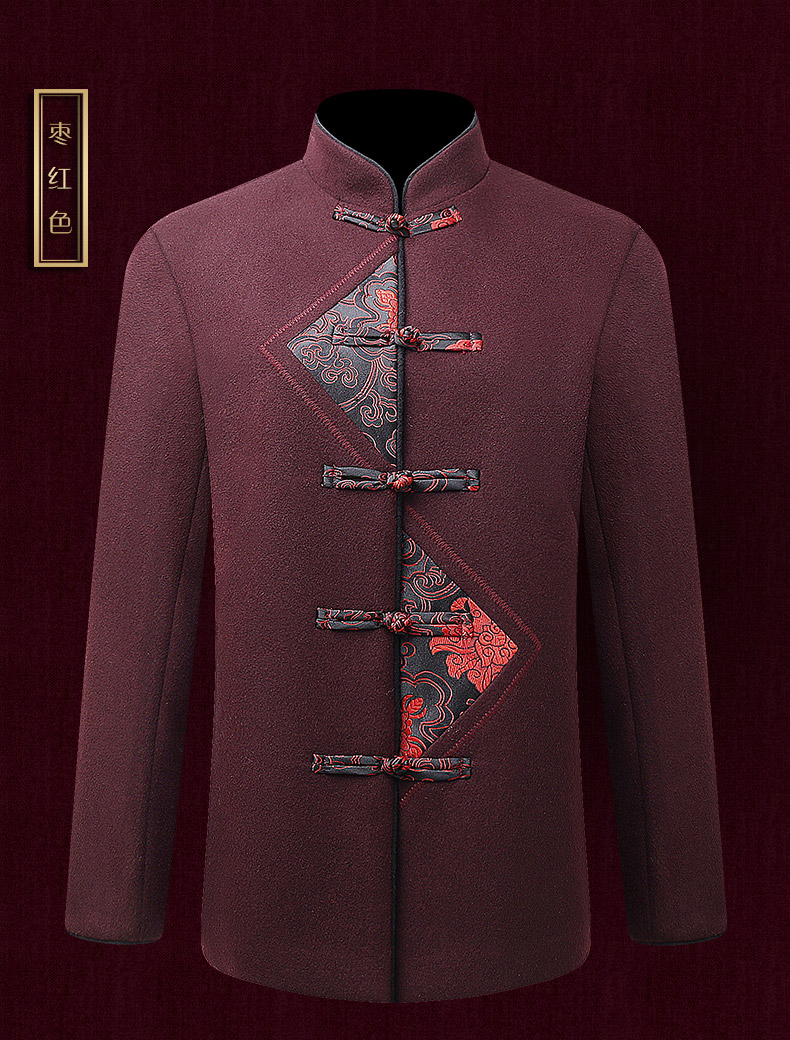 古典情侶羊毛妮唐裝，復(fù)古風(fēng)中式唐裝