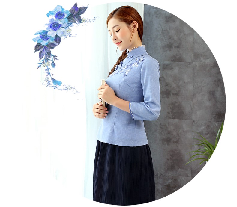 古典小繡花匠心啟航閱讀女士唐裝