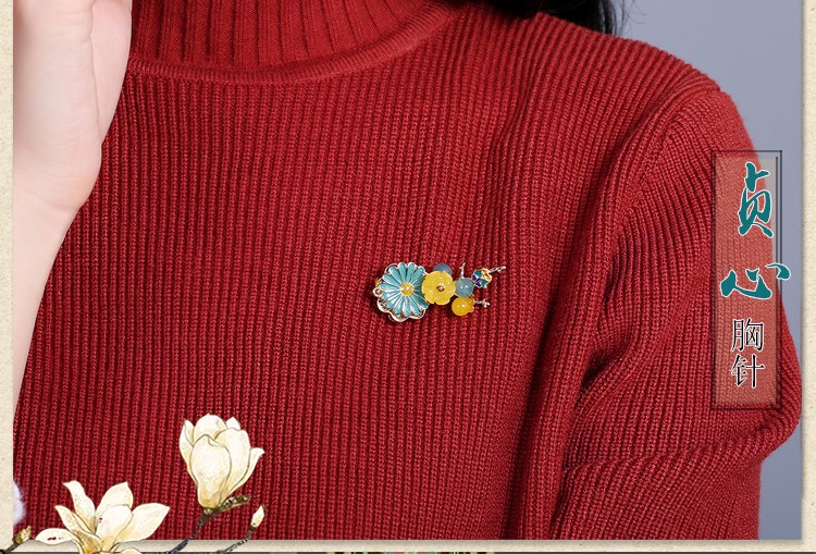 典雅氣質(zhì)胸針，撞色唯美胸花