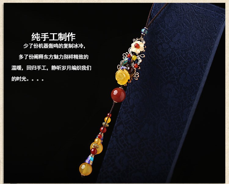 時尚大氣彩色吊墜民族風毛衣鏈項鏈