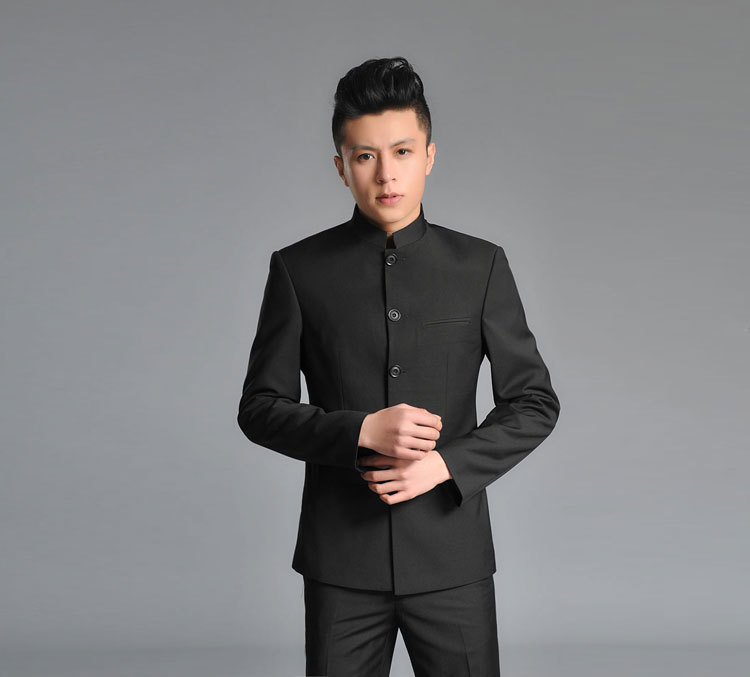 簡約時(shí)尚中式外套男青年修身中山裝