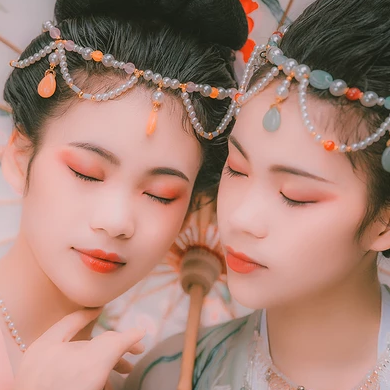 并蒂花閨蜜頭像，唯美古風(fēng)真人頭像