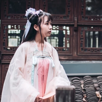 粉紅少女帶團扇頭像，唯美古風(fēng)真人頭像