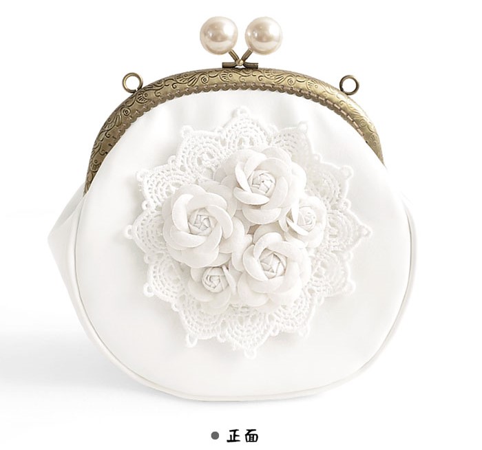 甜美蕾絲立體花朵手提包，古風(fēng)仙氣手工包