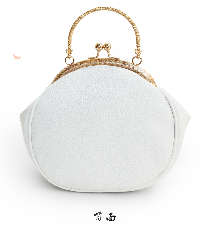 唯美清新桃花手提包，花朵古風(fēng)手工包