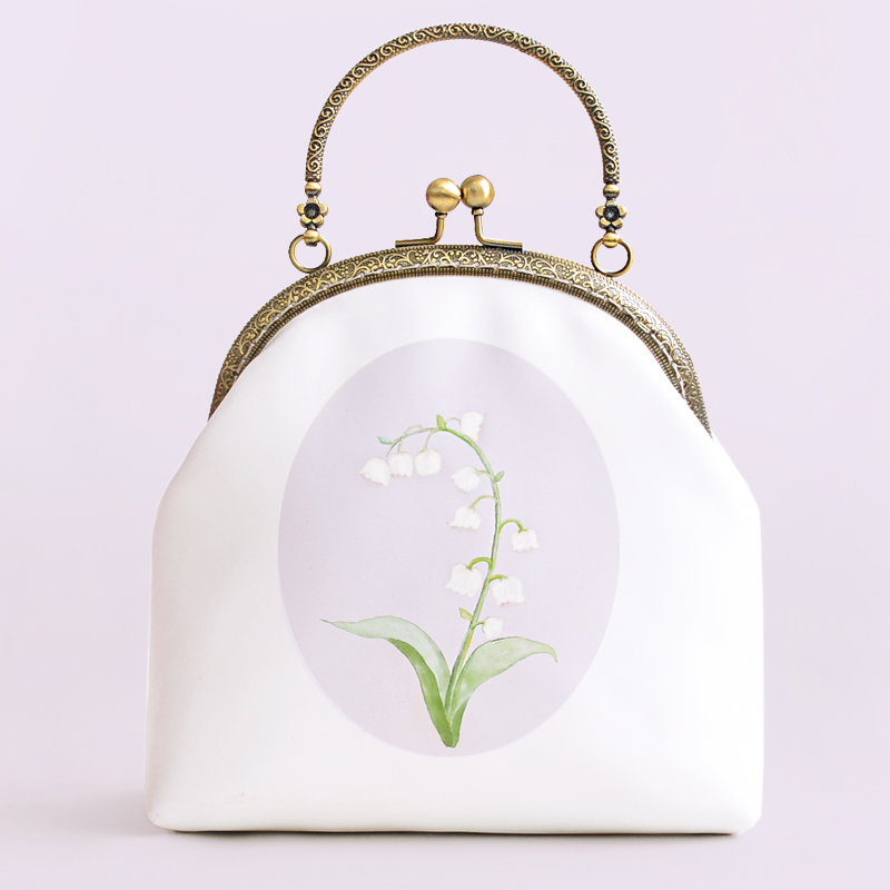 氣質(zhì)鈴蘭花手提包，唯美花朵手工包