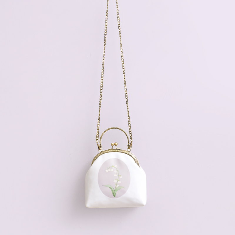 氣質(zhì)鈴蘭花手提包，唯美花朵手工包