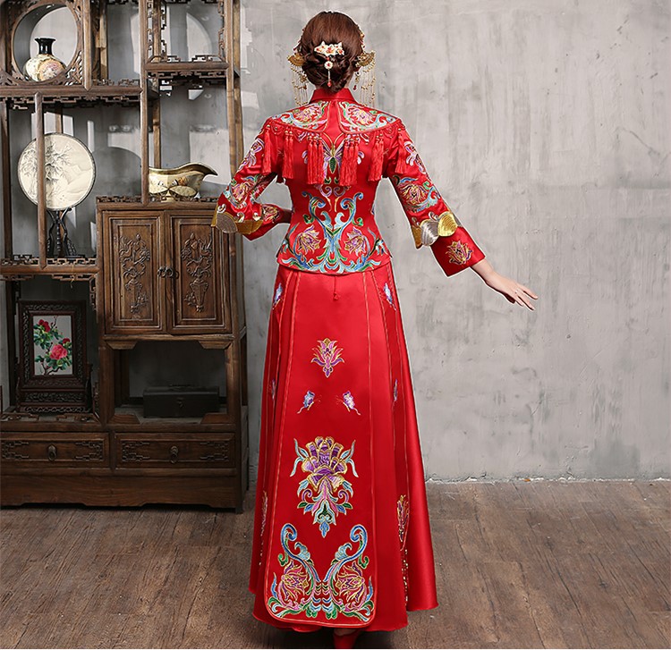 花開并蒂新娘禮服，氣質(zhì)中式禮服