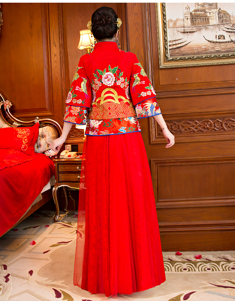 復(fù)古刺繡新娘禮服，古韻秀禾服中式禮服