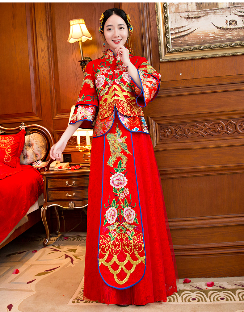 復(fù)古刺繡新娘禮服，古韻秀禾服中式禮服