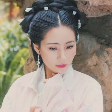 花仙子帶團扇頭像,唯美古風真人頭像