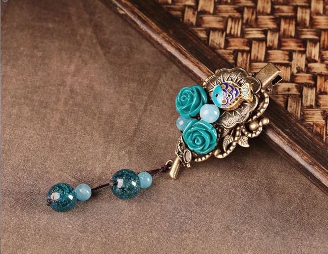 匠心啟航閱讀琉璃流蘇發(fā)夾頭飾