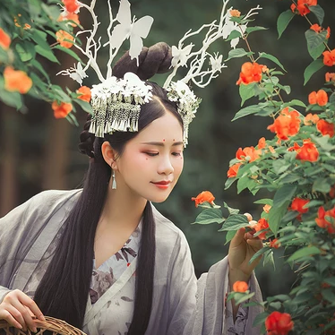 淡雅清新木槿花女生頭像，唯美古風(fēng)真人頭像