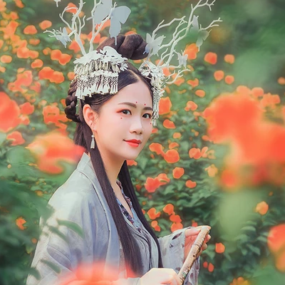 淡雅清新木槿花女生頭像，唯美古風(fēng)真人頭像